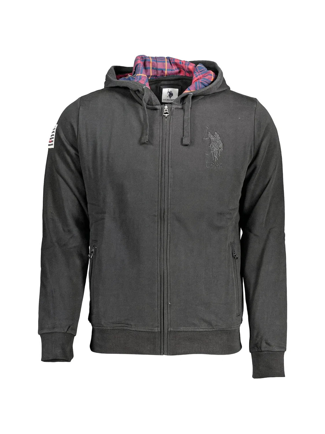 U.S. POLO ASSN. Худи на молнии серый