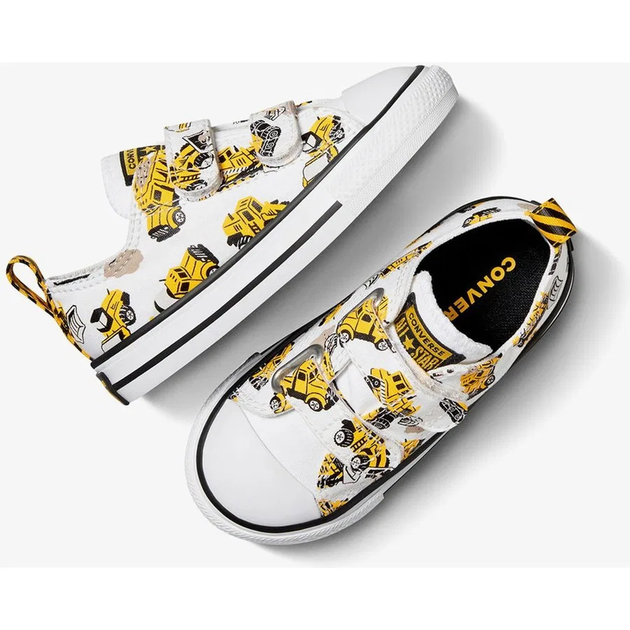 Детские кеды с принтом Construction Truck Converse Chuck Taylor All Star 2V, Белый — фото 4
