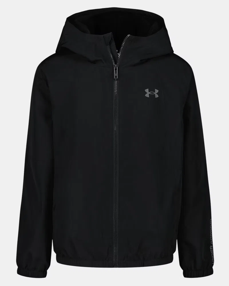 Детская утепленная ветровка ветро- и водозащитная Manataug UnderArmour, Black/Castlerock