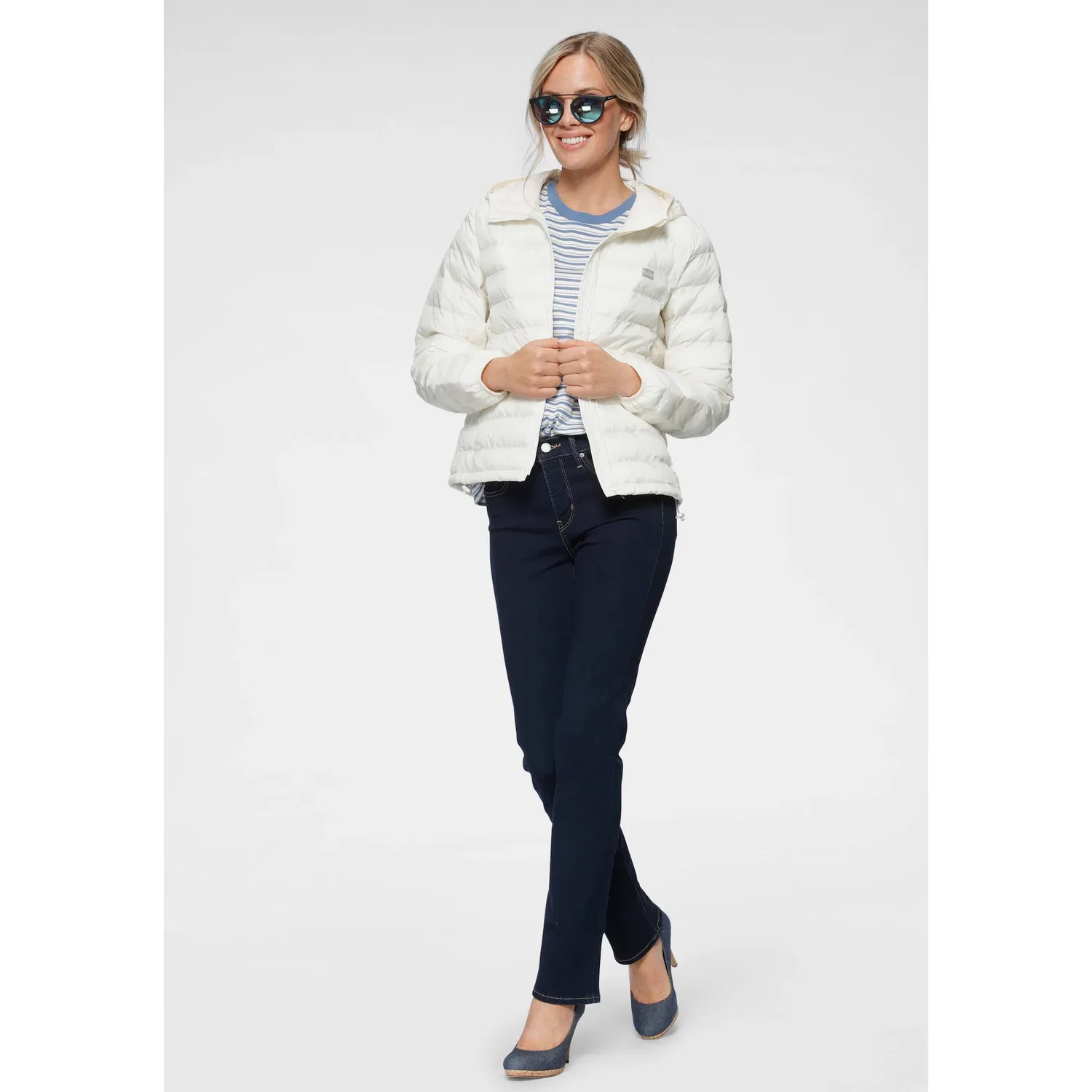 Женские прямые джинсы с эффектом потертости Levi's, Rinsed — фото 4