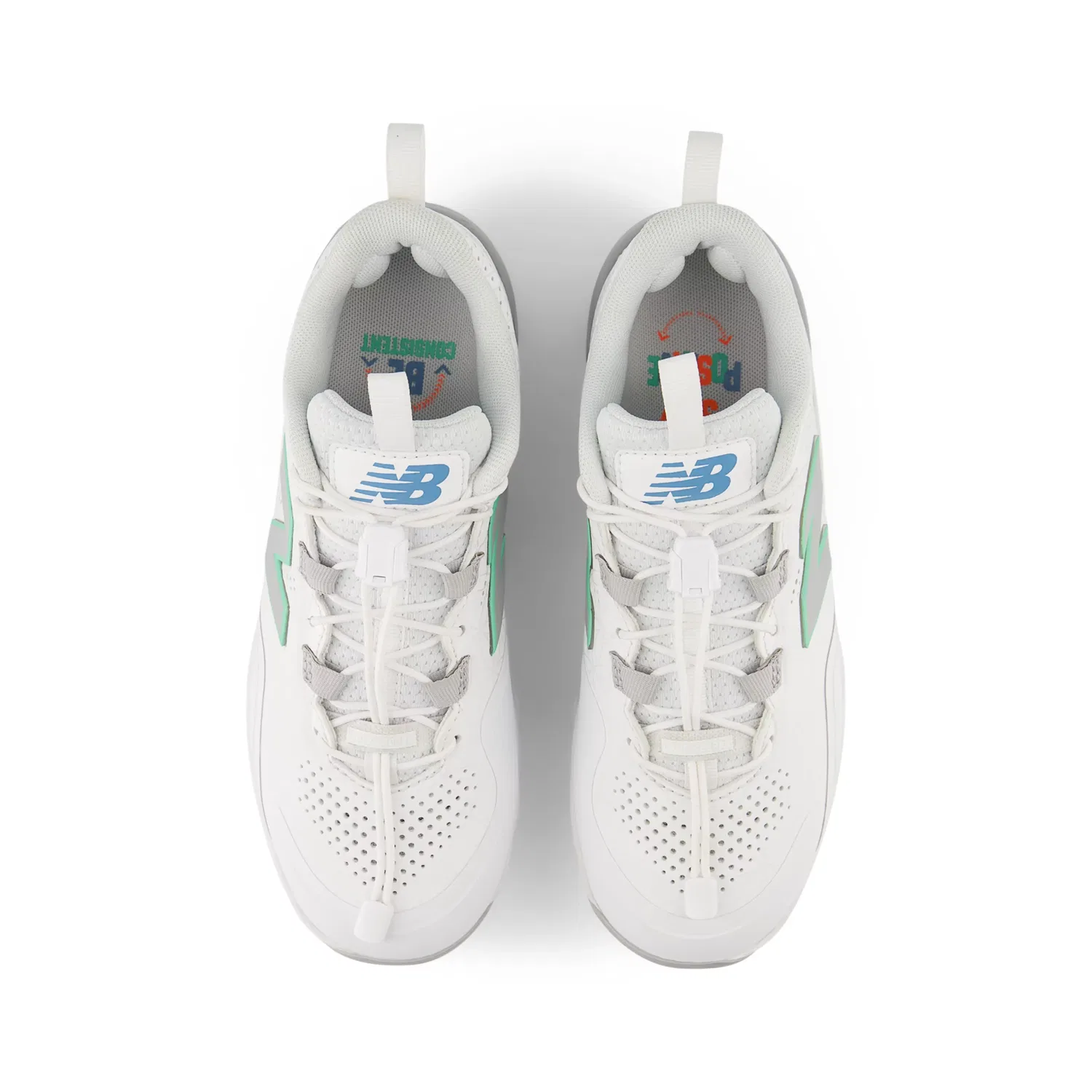 Детские бейсбольные шиповки с шнуровкой-фиксатором Fuelcell Lindor 3 Youth New Balance, White — фото 4