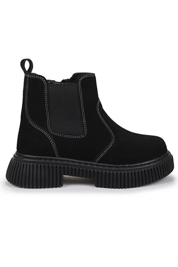 Детские ботинки для девочек на молнии Kiko Kids, Black — фото 4