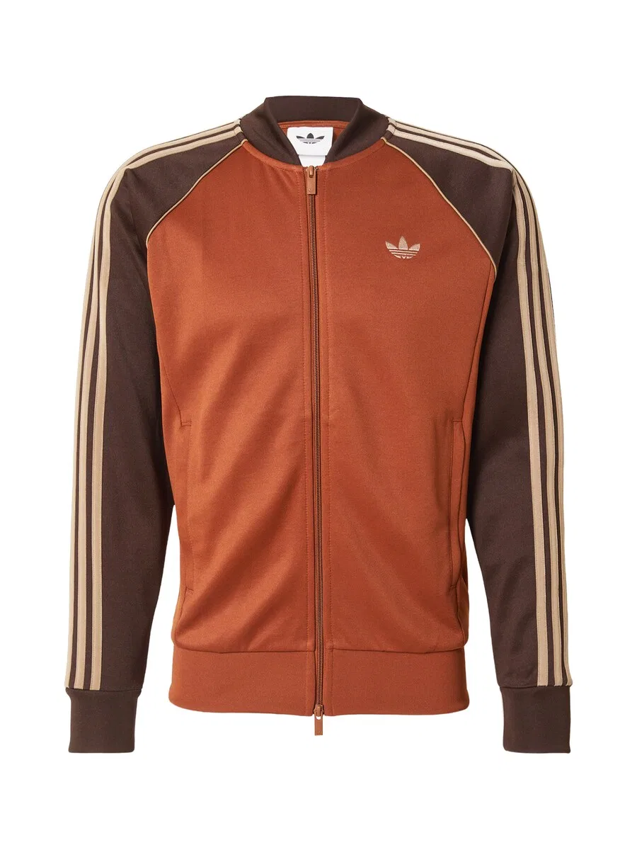 Худи на молнии ADIDAS ORIGINALS, цвет шоколадный, пуэбло