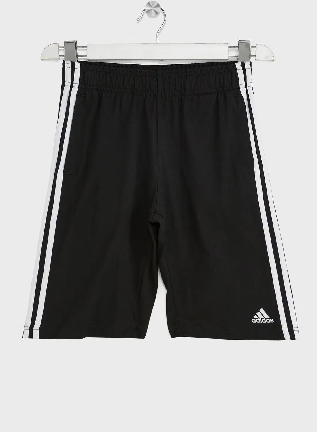 Шорты трикотажные с 3 полосками Adidas, черный