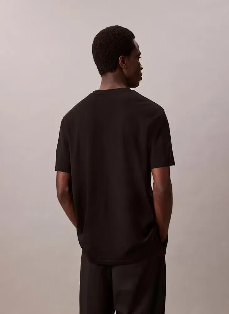 Calvin Klein Футболка из хлопка пима, черная — фото 2