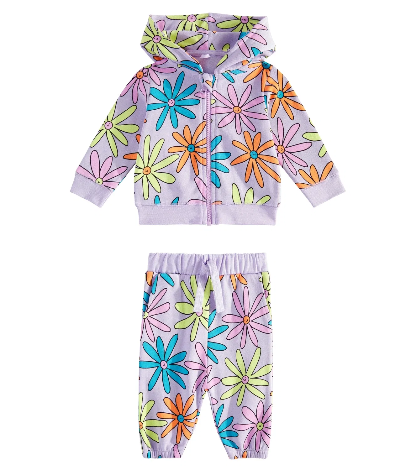 Детский спортивный костюм из флиса с принтом и хлопка Stella Mccartney Kids, фиолетовый