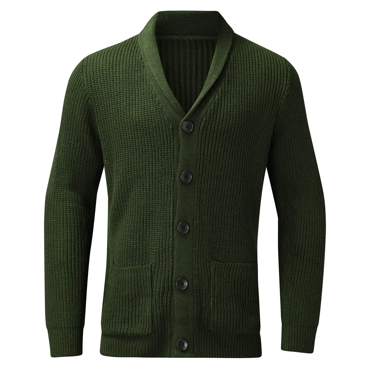 Мужская флисовая куртка с воротником-стойкой Teddy Fleece, Q02 Army Green — фото 4