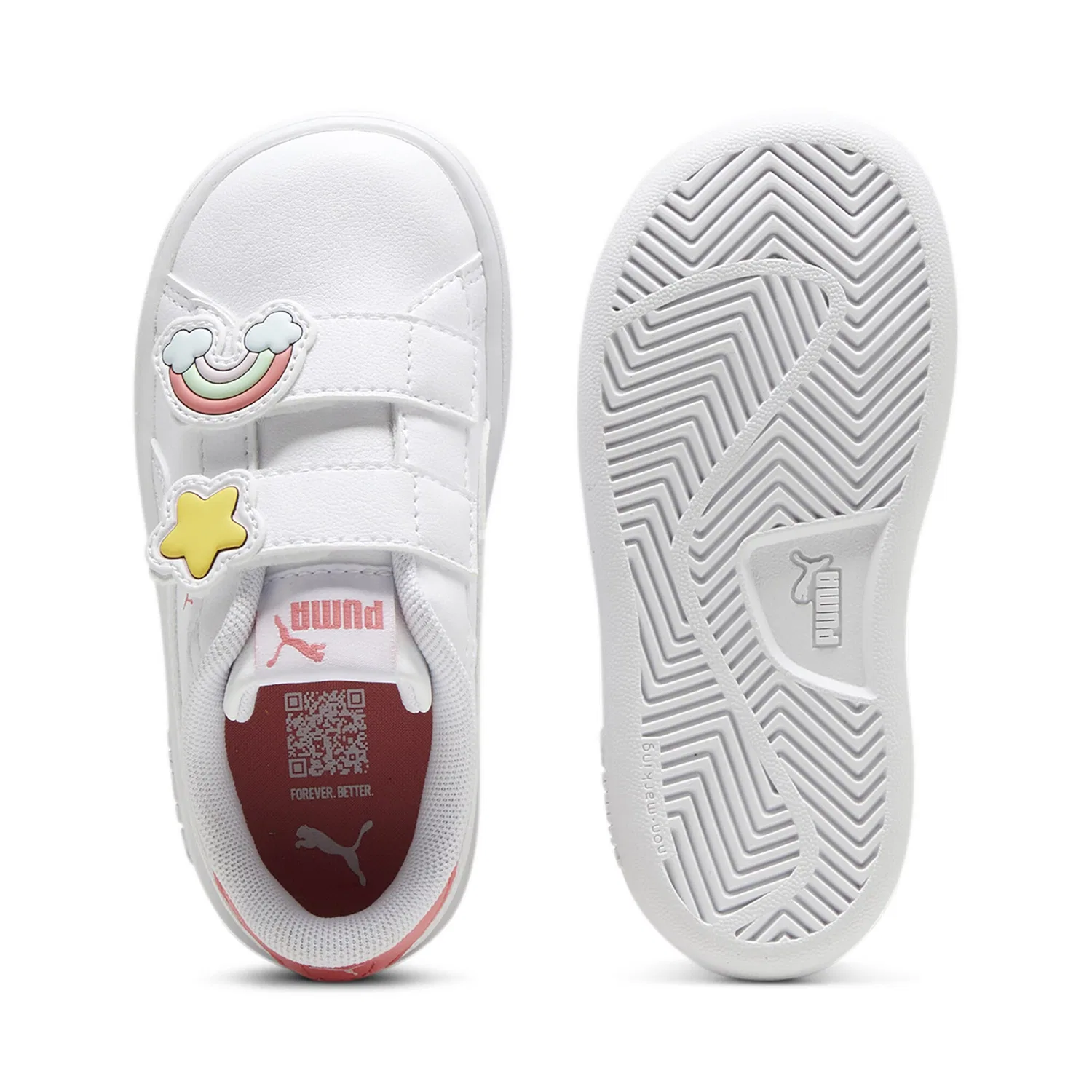 Детские кроссовки с SOFTFOAM+ дämpfung PUMA Smash 3.0 L, White/Passionfruit — фото 4