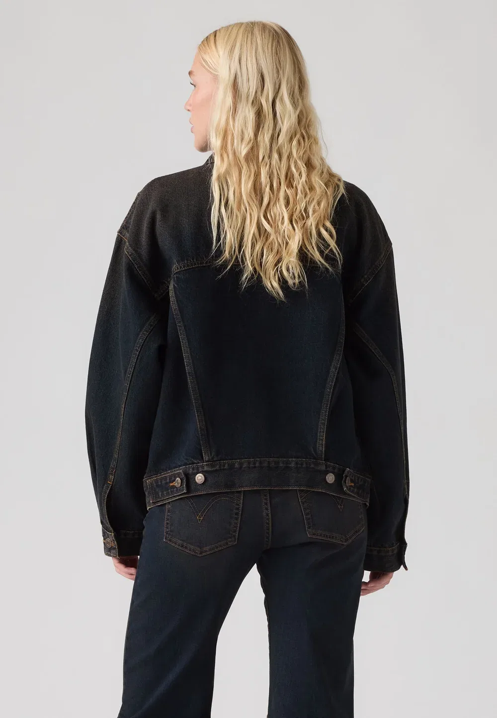 Джинсовая куртка в стиле дальнобойщика 90-х Levi'S, Black — фото 3
