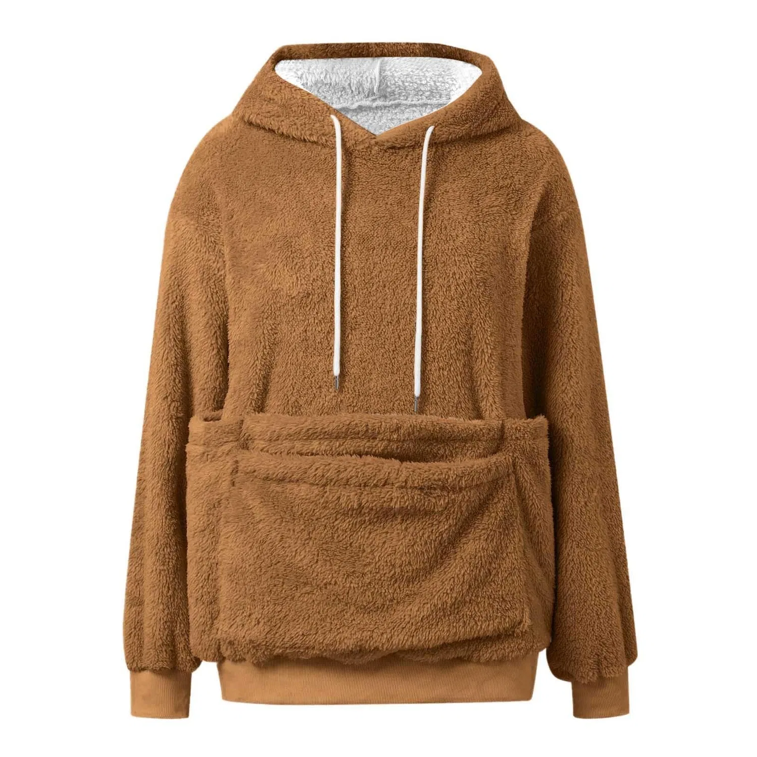 Женский худи с карманом-кенгуру Cat Hoodie, z41 brown — фото 4