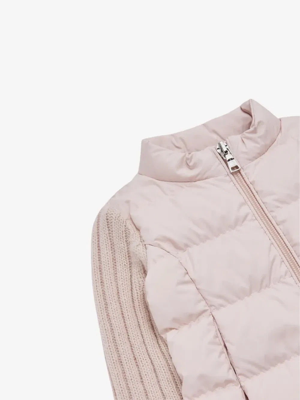 Стеганая куртка из шерсти и кашемира Moncler Enfant, розовый — фото 3