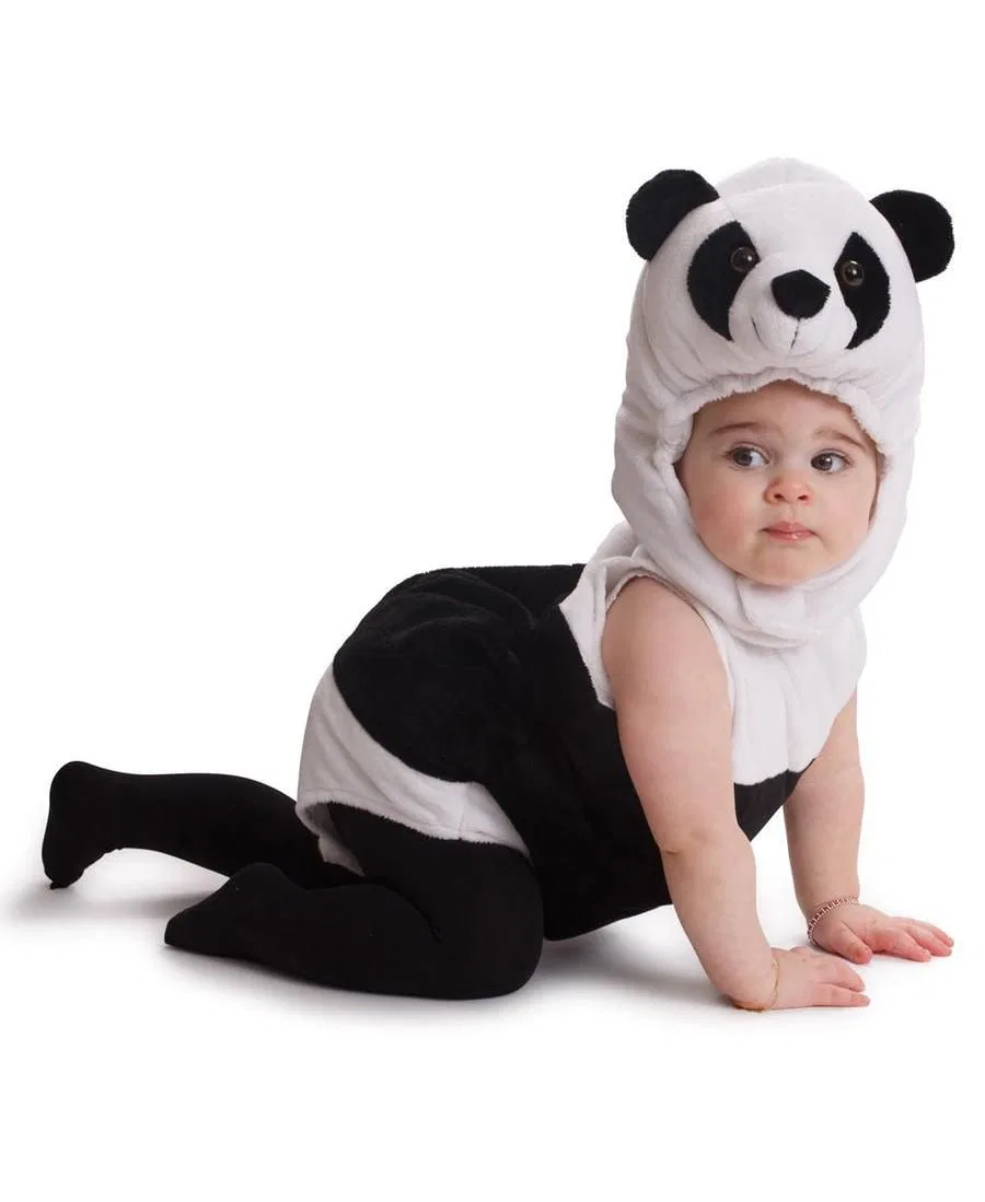 Костюм панды с капюшоном, комбинезон, бренд Dress Up America, Black & White — фото 2