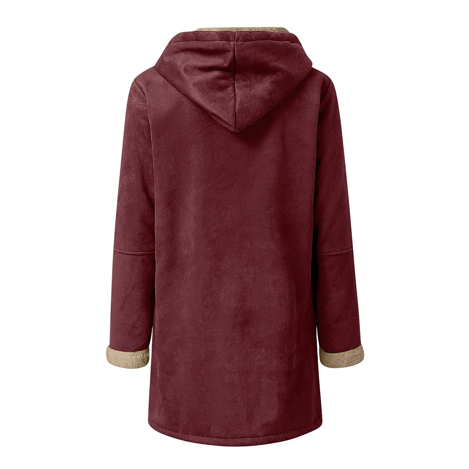 Женская куртка с капюшоном средней длины из флиса Falls Jacket, vino — фото 2