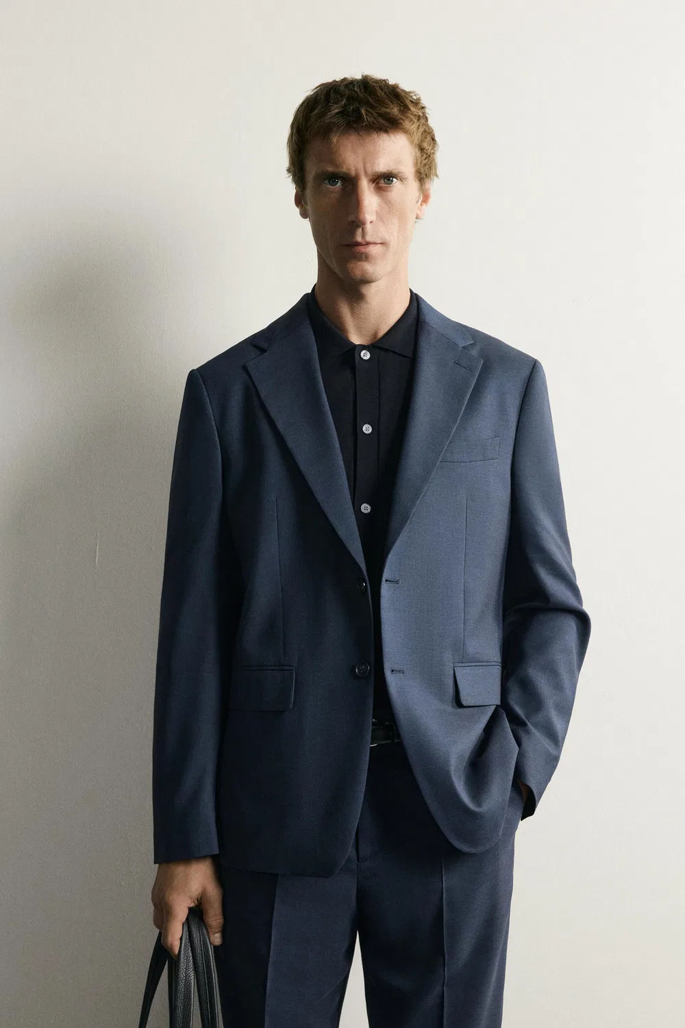 Блейзер в клетку стандартного кроя ZARA, Dark navy — фото 2