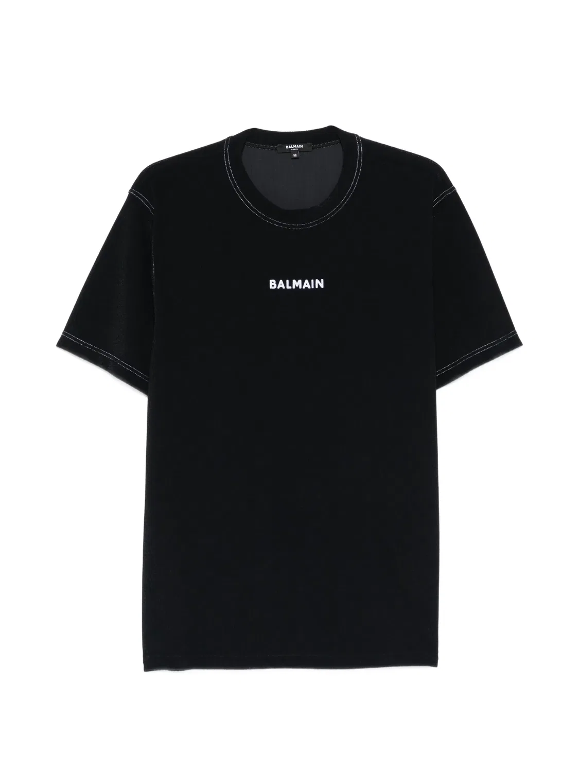 Футболка с вышивкой логотипа, черная Balmain, черный
