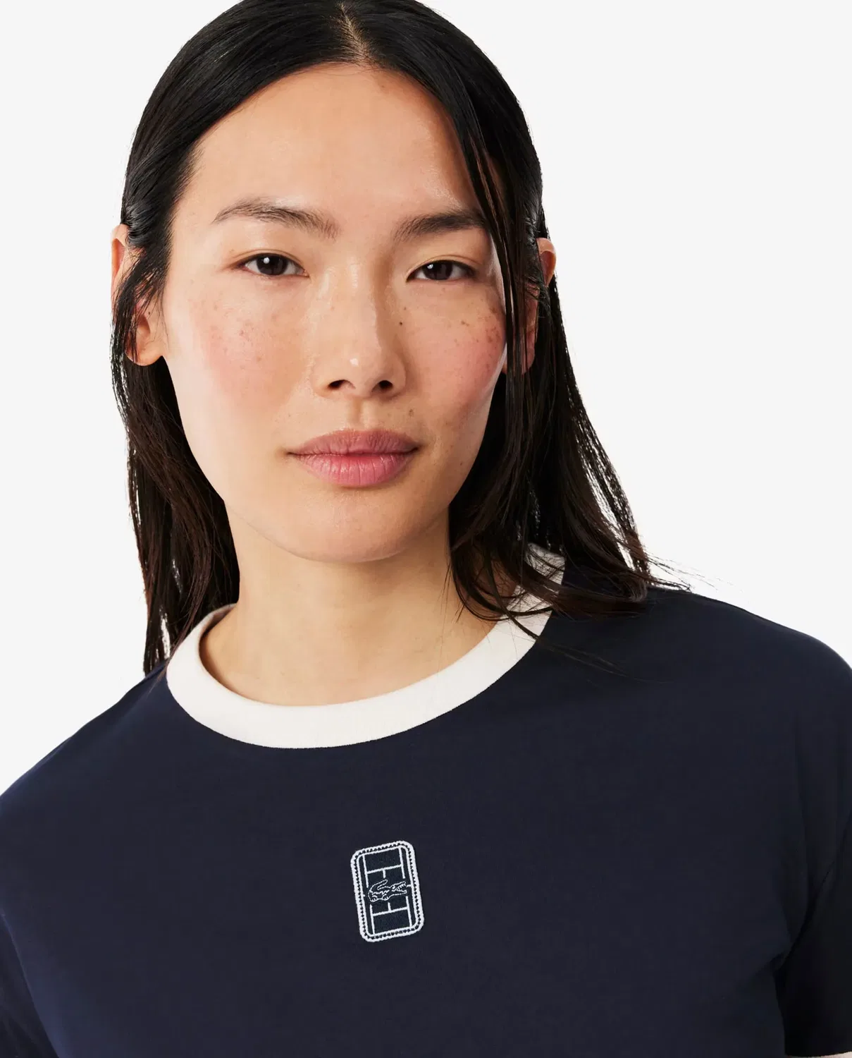 Футболка Lacoste Blanco с длинным рукавом, хлопковая, с логотипом — фото 3