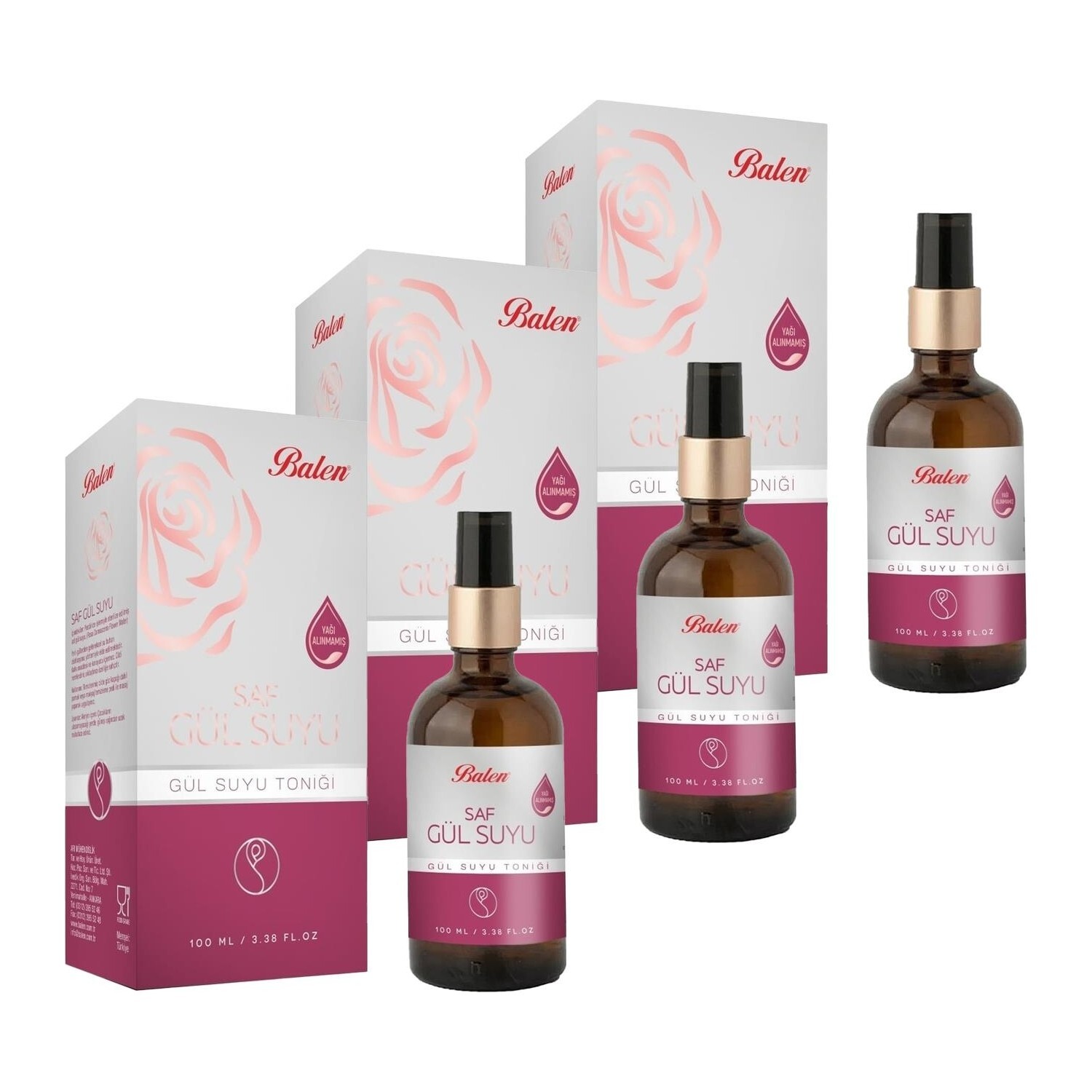 

Тоник Balen Pure Rose Water, 3 упаковки по 100 мл