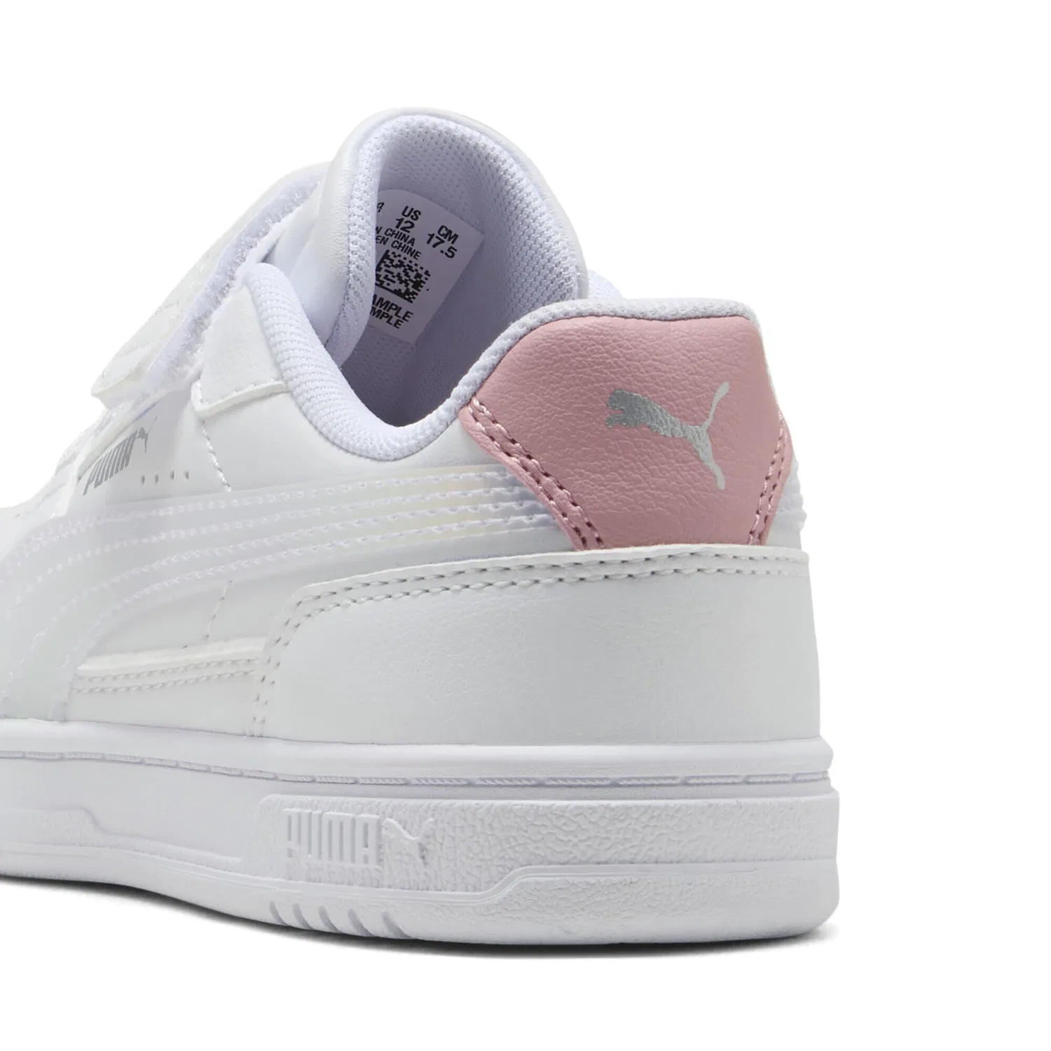 Детские кроссовки для девочек с принтом PUMA Caven III Holo 2.0 PUMA, White Rosy Outlook Silver Pink Metallic — фото 2