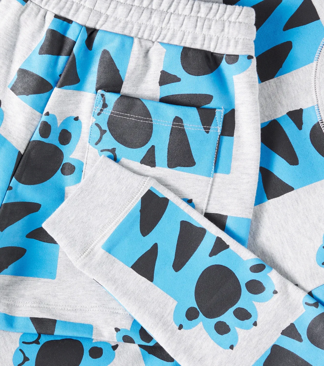 Комплект из флисовых толстовки и шорт Stella Mccartney Kids, серый — фото 3