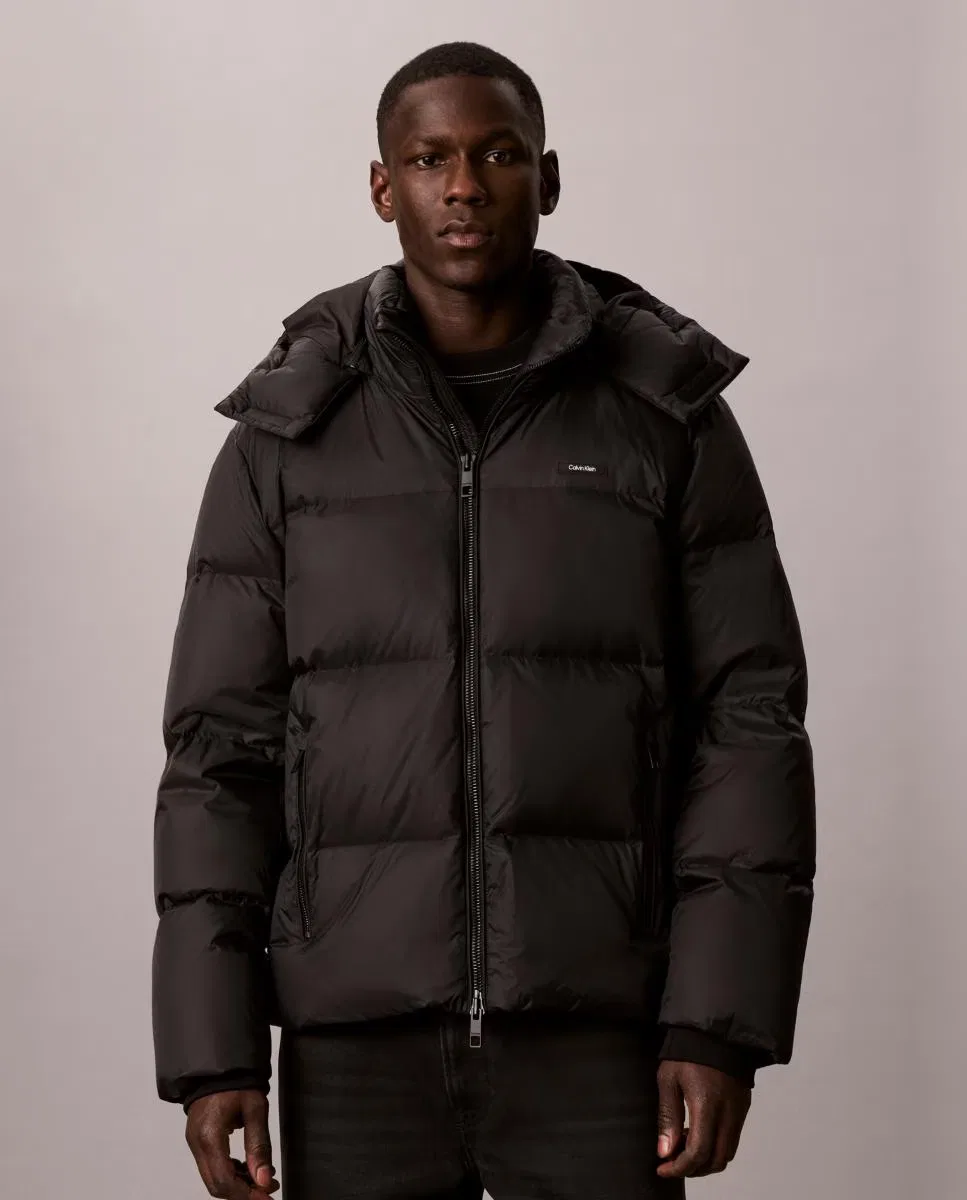 Мужское пальто с капюшоном, Puffer Desmontable, Calvin Klein, черный