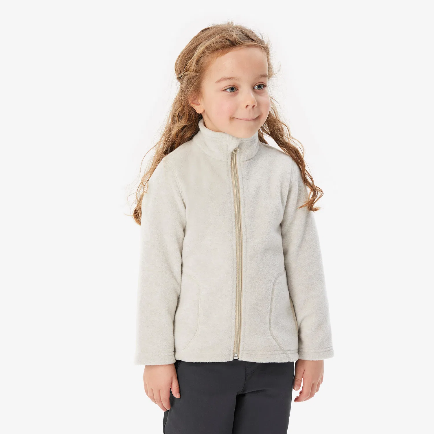 Детская флисовая куртка с молнией MH100 Quechua, Beige