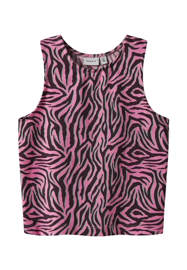 Топ с принтом animal print Cropped - top Name It, Blackberry Wine — фото 3