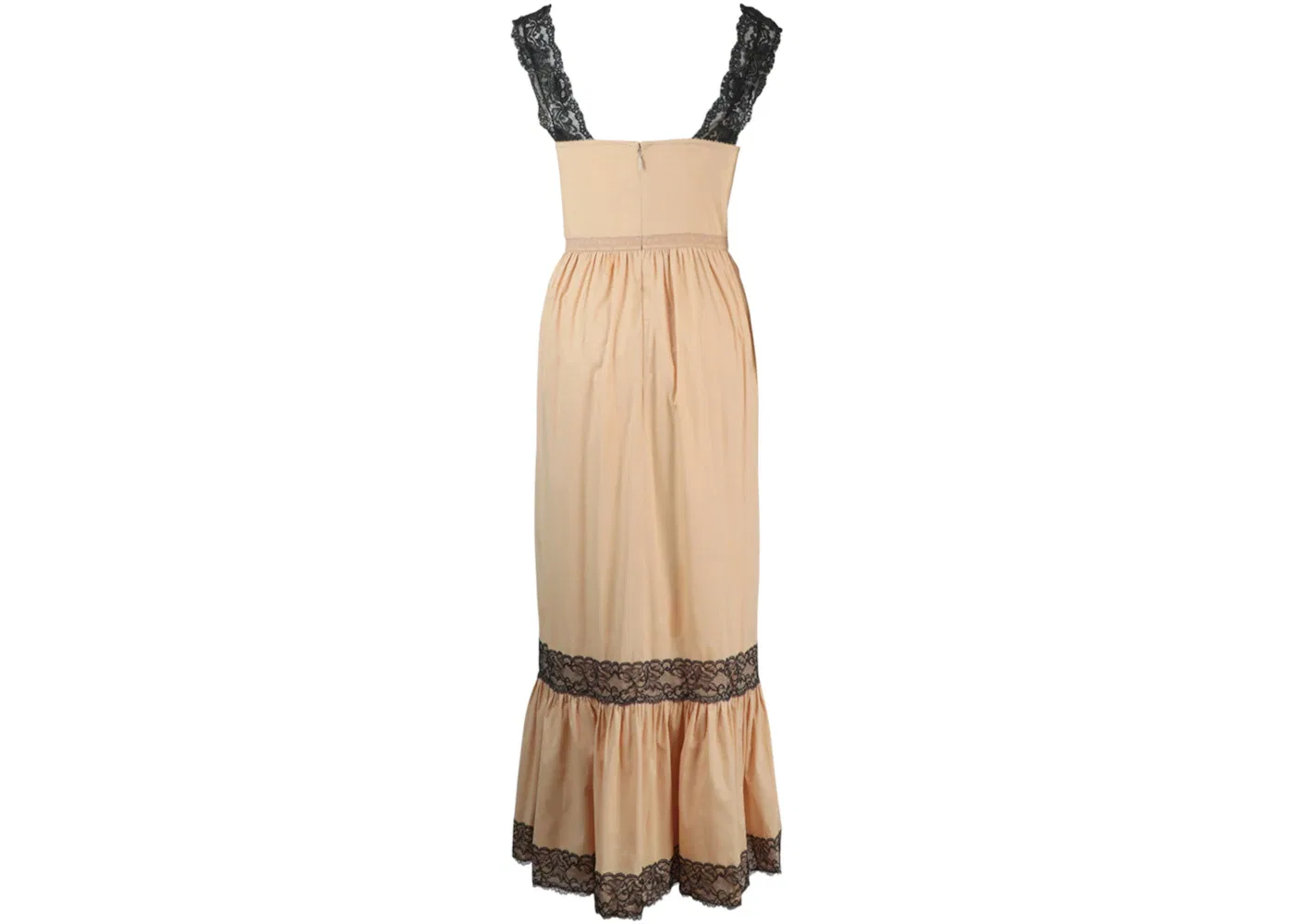 Женское платье без рукавов с кружевной отделкой Gucci, Beige Black — фото 2