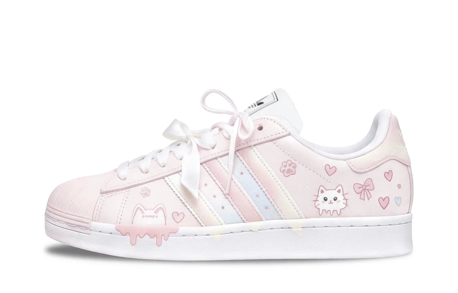 Детские кастомные кроссовки с рисунком Sweet Pink, Adidas Originals, Pink — фото 3