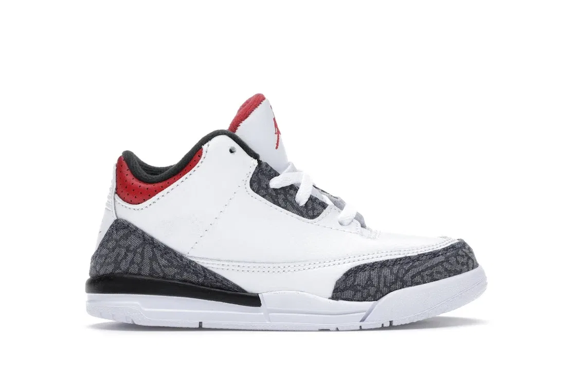 Детские кроссовки Lifestyle Jordan 3 Retro Jordan, White/Fire Red-Black