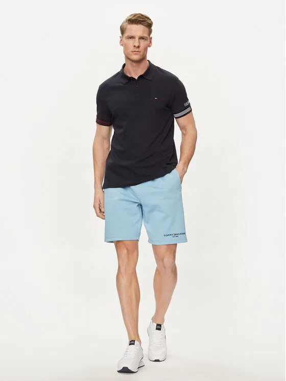 Поло slim fit Flag Tommy Hilfiger, темно-синий — фото 2