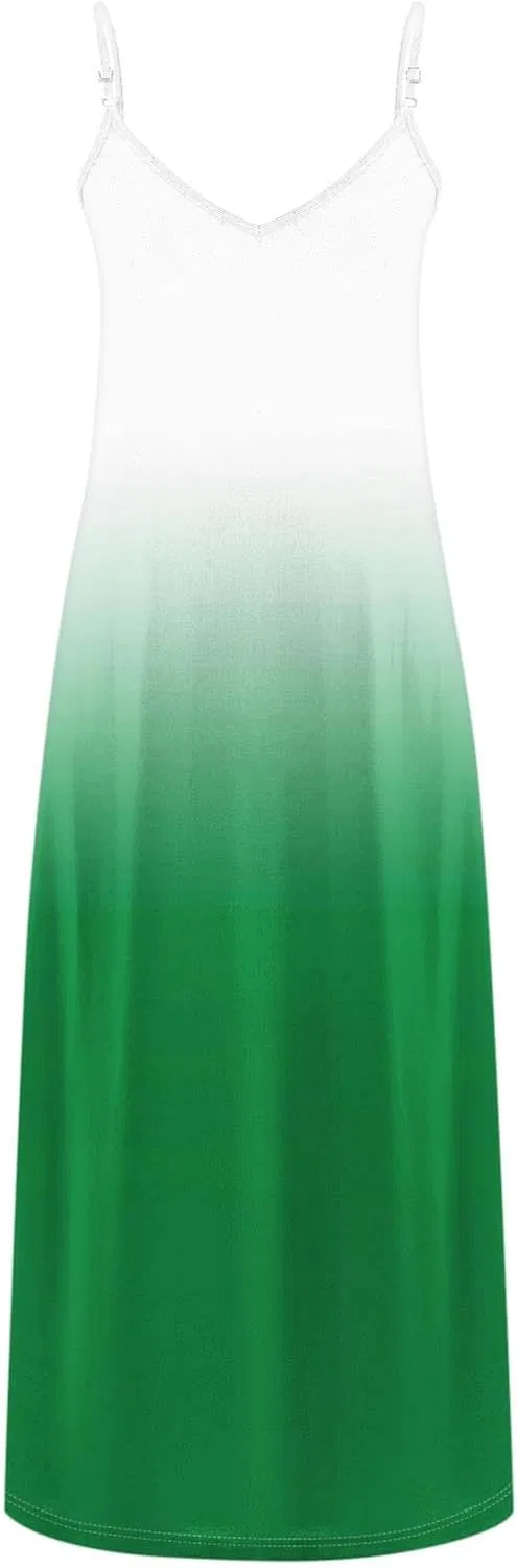 Женское пляжное платье макси с V-образным вырезом Tie Dye, Green — фото 4