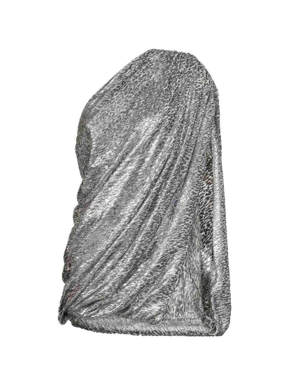 

Платье на одно плечо со сборками Stella Mccartney, серебряный