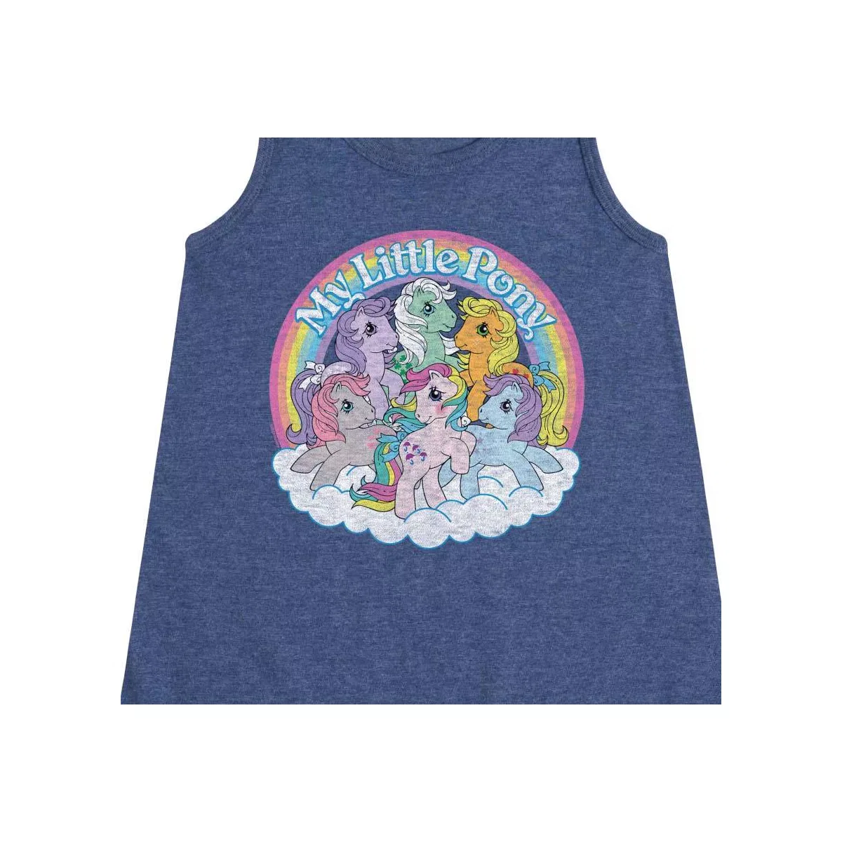 Детское платье-трапеция для девочек без рукавов My Little Pony Retro Group, Heather Navy — фото 2