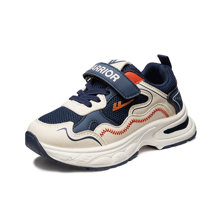 Детские кроссовки для мальчиков с принтом Dark Blue/Beige WARRIOR — фото 3
