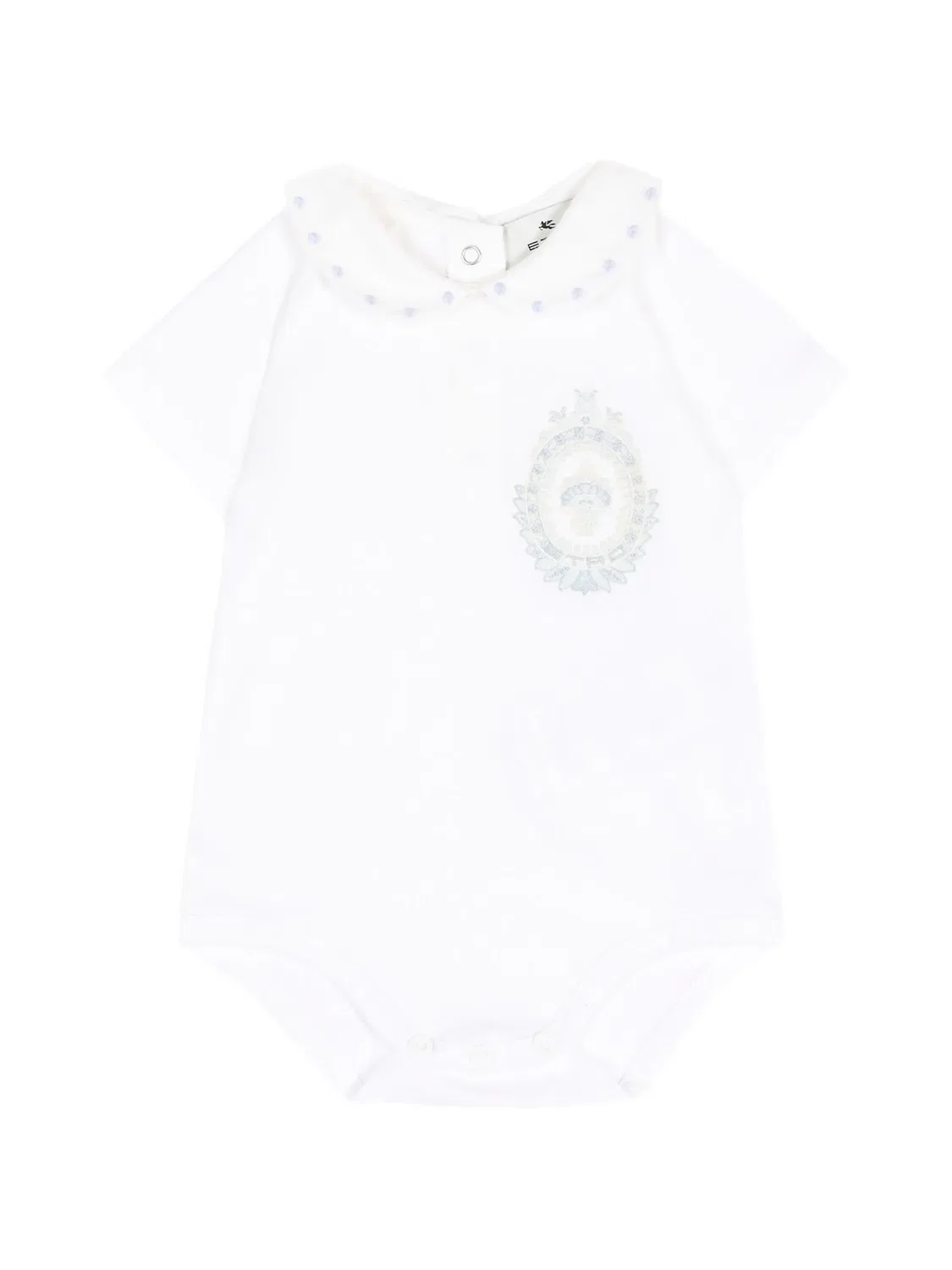 Боди с воротником Питер Пэн и логотипом Etro Kids, белый