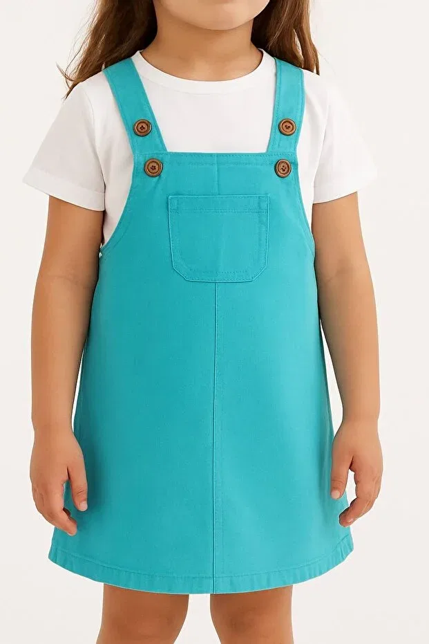 Детское платье для девочек на тонких бретелях Minny Max, Turquoise