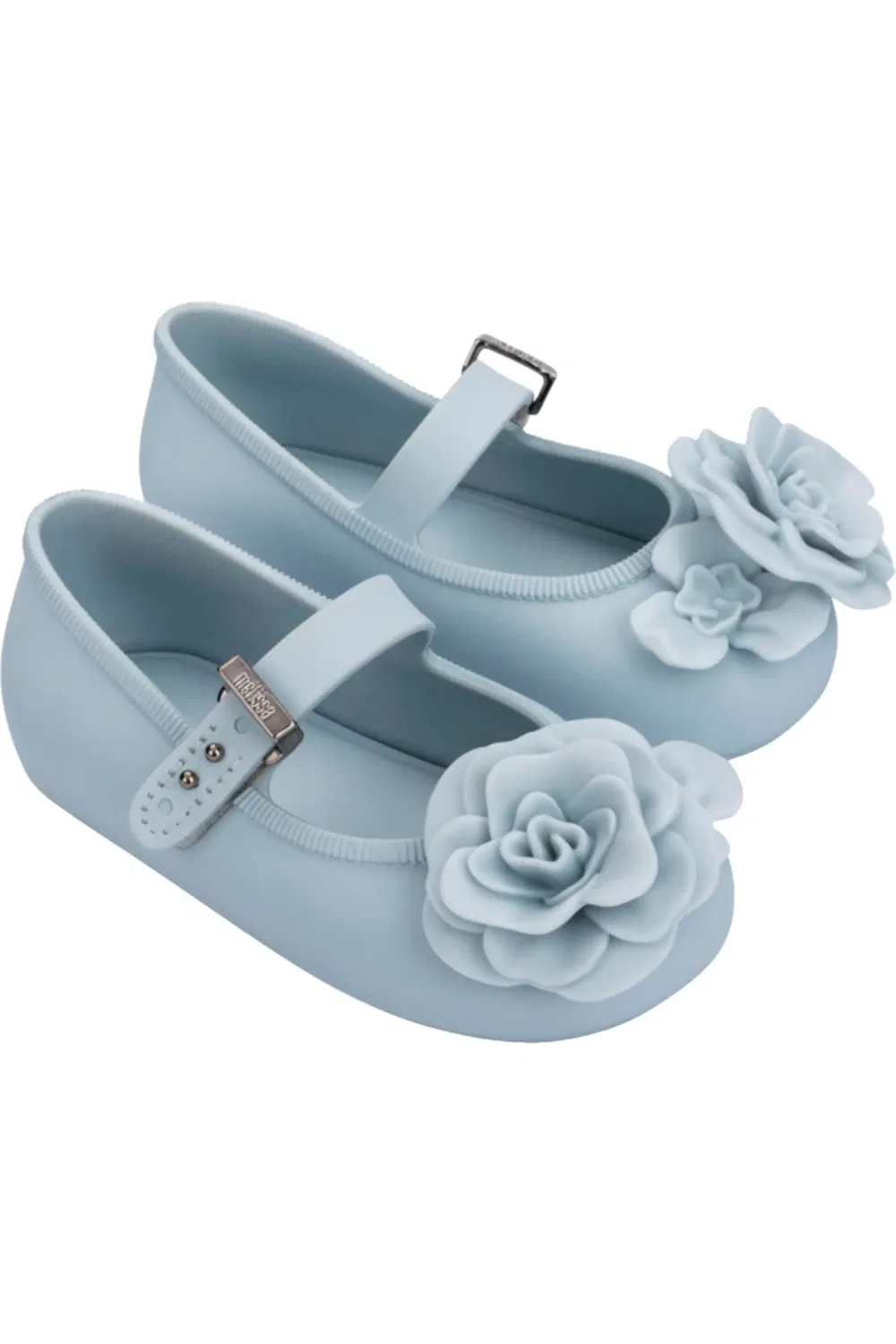 Детские туфли балетки с цветочной аппликацией Soft Ballerina Mini Melissa, синий