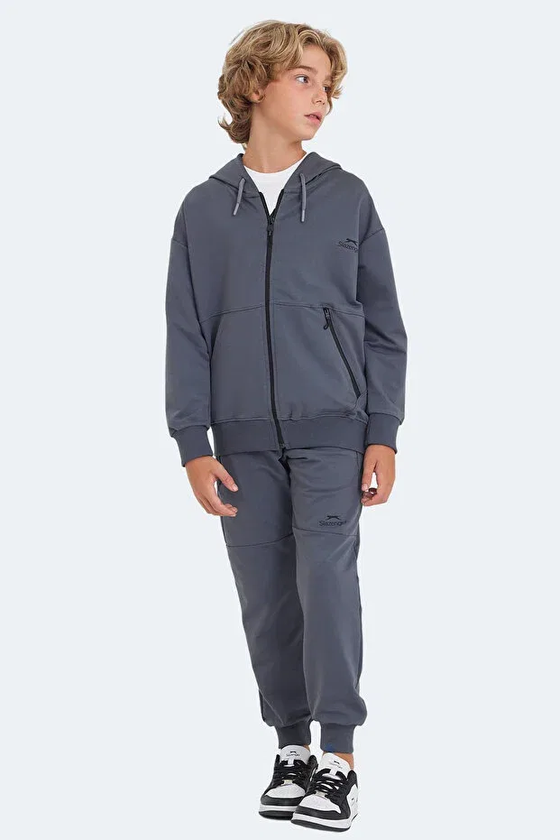Детский спортивный комплект для девочек хлопковый Slazenger, Dark Gray — фото 3