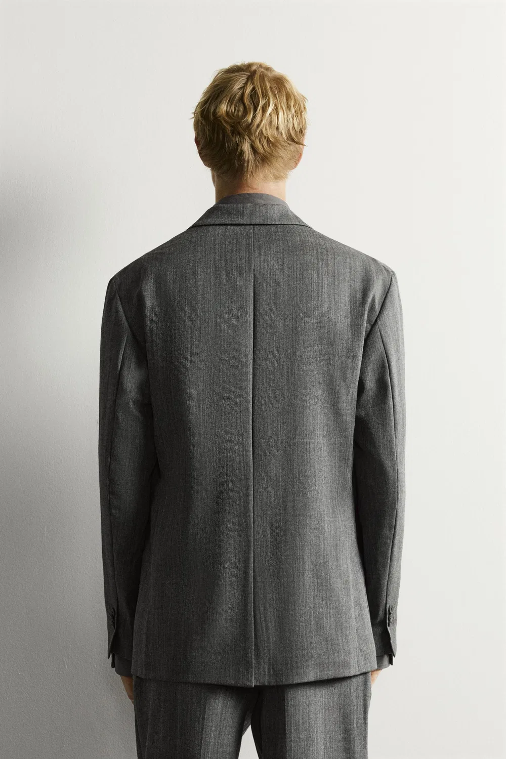 Блейзер костюма свободного кроя, 100% шерсть. ZARA, Anthracite grey — фото 3