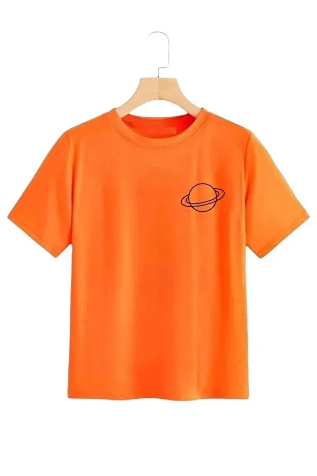 Детская футболка для мальчиков с принтом Saturn Planet Daxis Sportwear Company, Orange