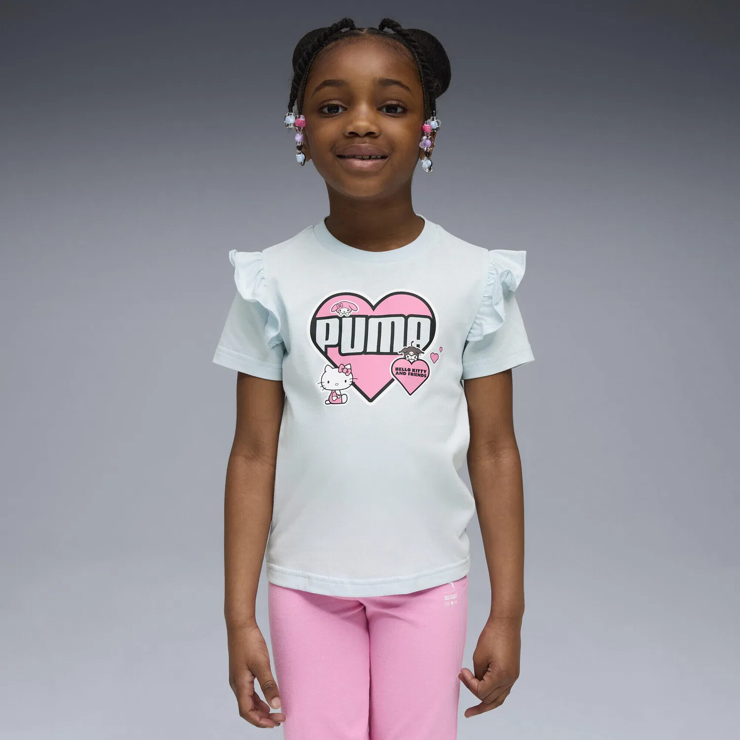 Детская футболка с рюшами и принтом PUMA x HELLO KITTY AND FRIENDS, Puma, Блау — фото 2