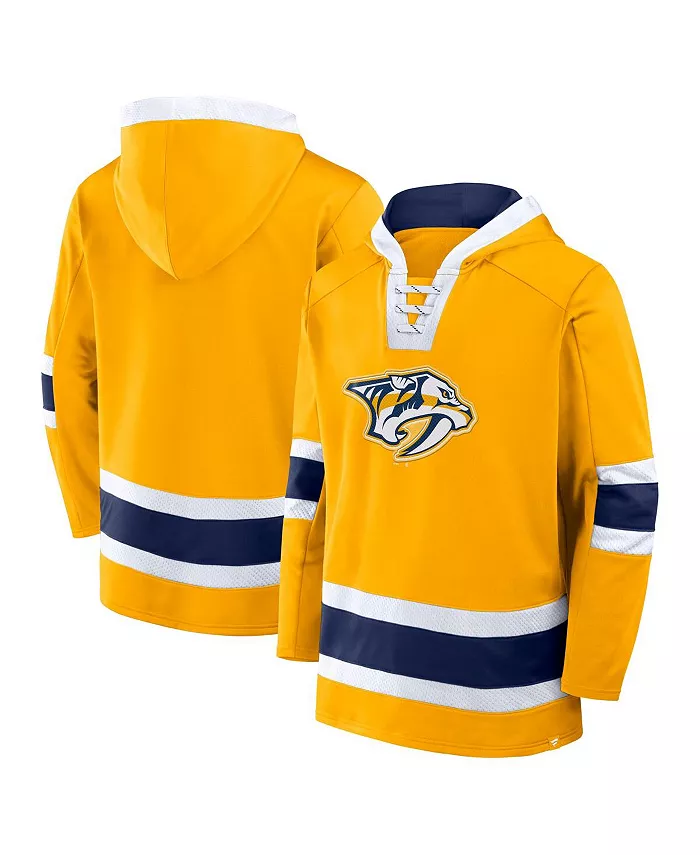 

Мужская флисовая толстовка с капюшоном Inside Line Nashville Predators золотистого цвета Fanatics