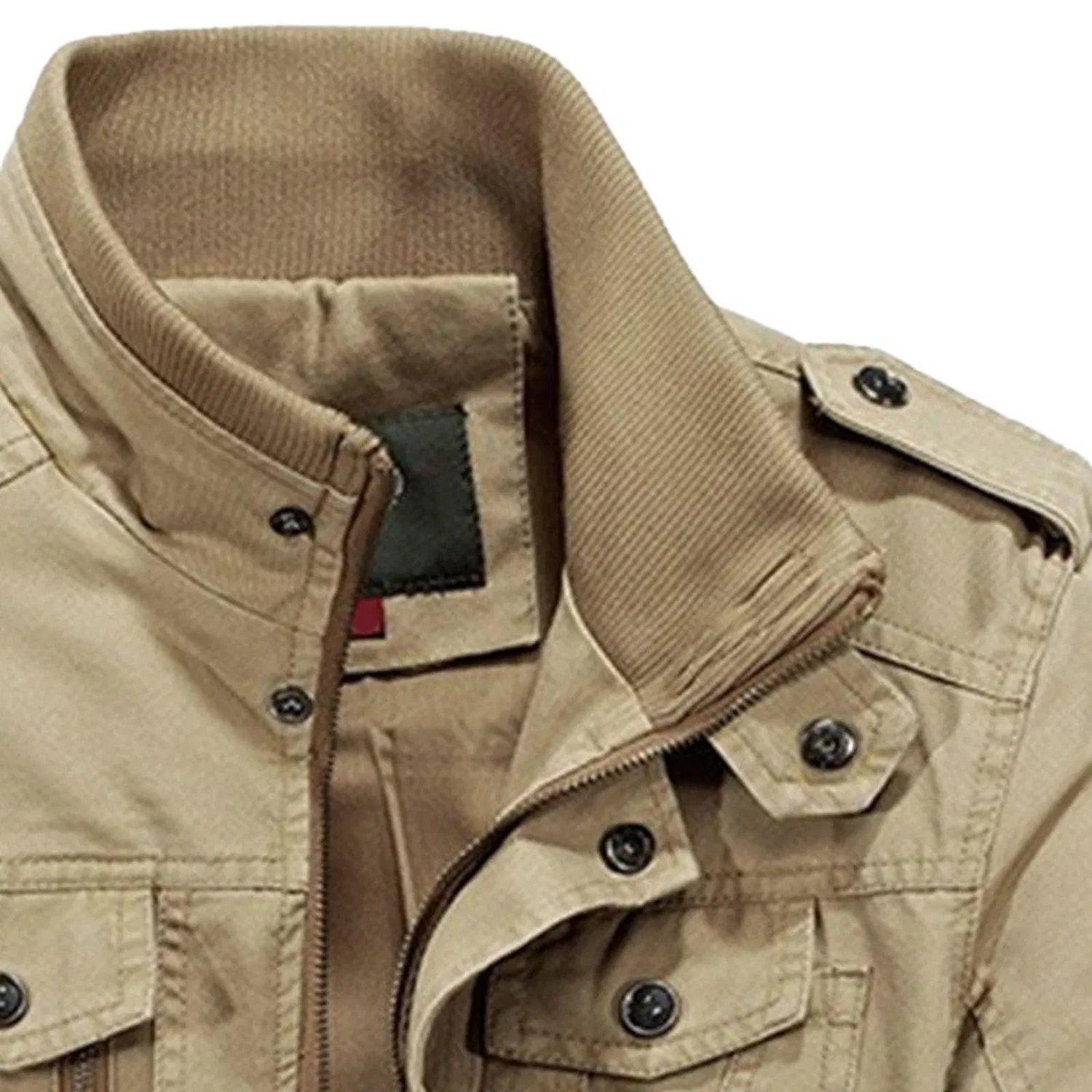 Мужская куртка из легкого хлопка с принтом Military Jacket, dark khaki — фото 4