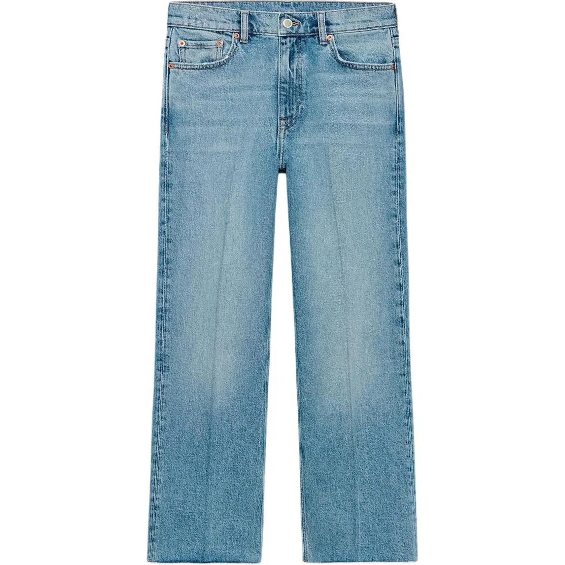 Женские джинсы-клеш среднего кроя Washed Blue ZARA, Washed Blue