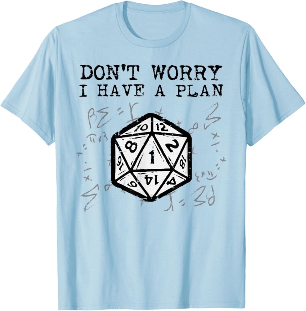 

Мужская футболка RPG Gamer Dont Worry I Have Plan, голубой