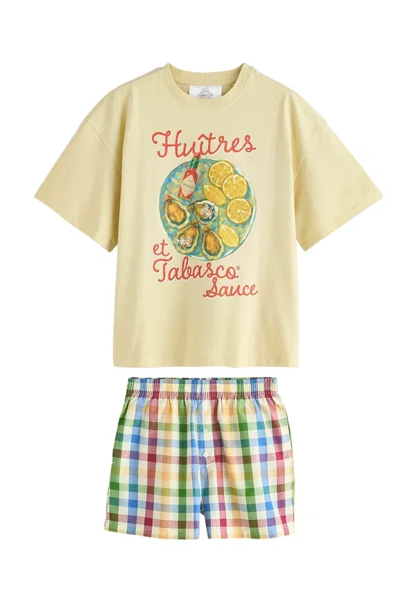 Пижамный комплект из хлопка Regular fit - short pyjamas set, Next, yellow check tabasco, желтый — фото 3