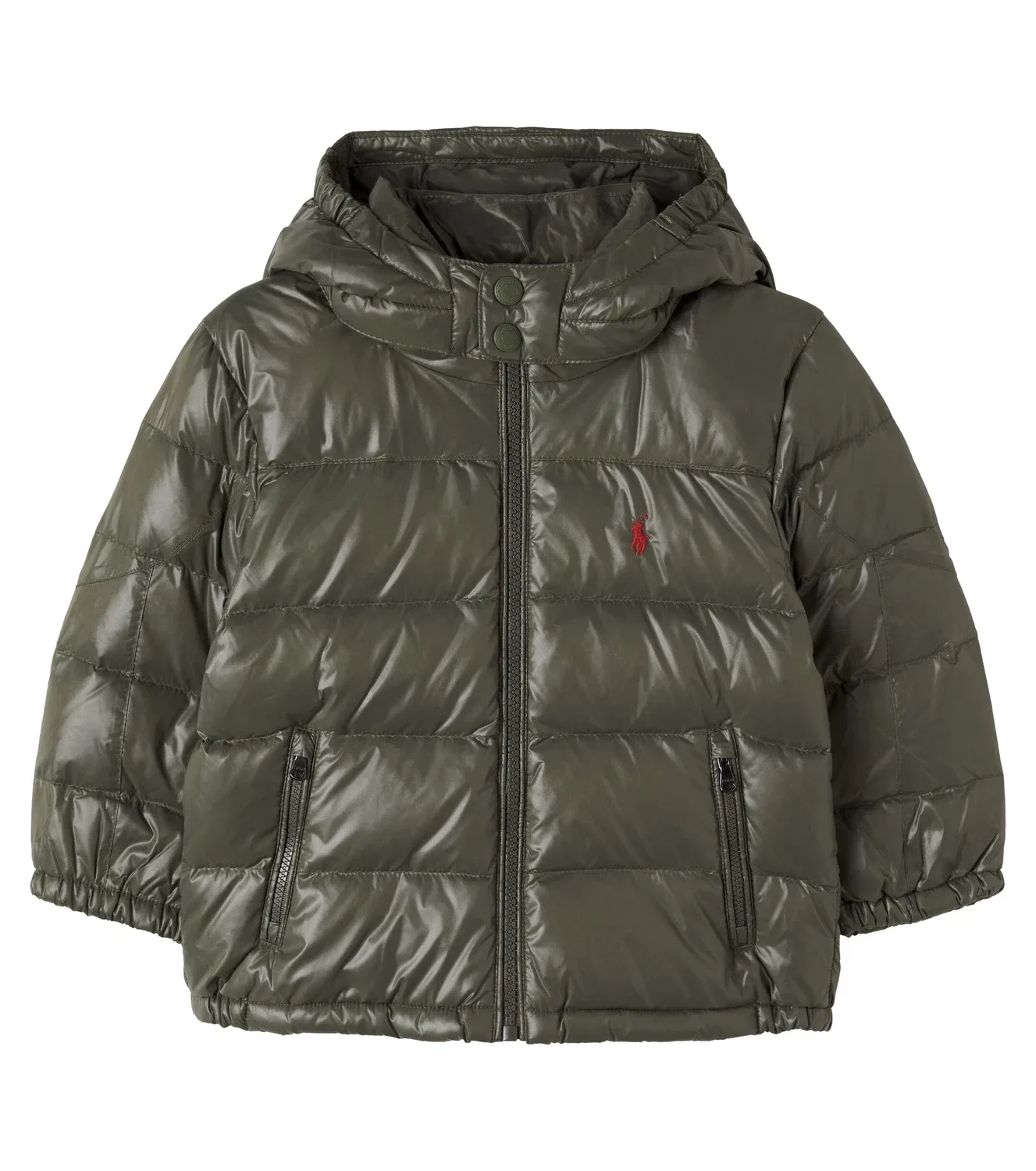 Пуховик с капюшоном Cruise Olive Polo Ralph Lauren Kids, зеленый