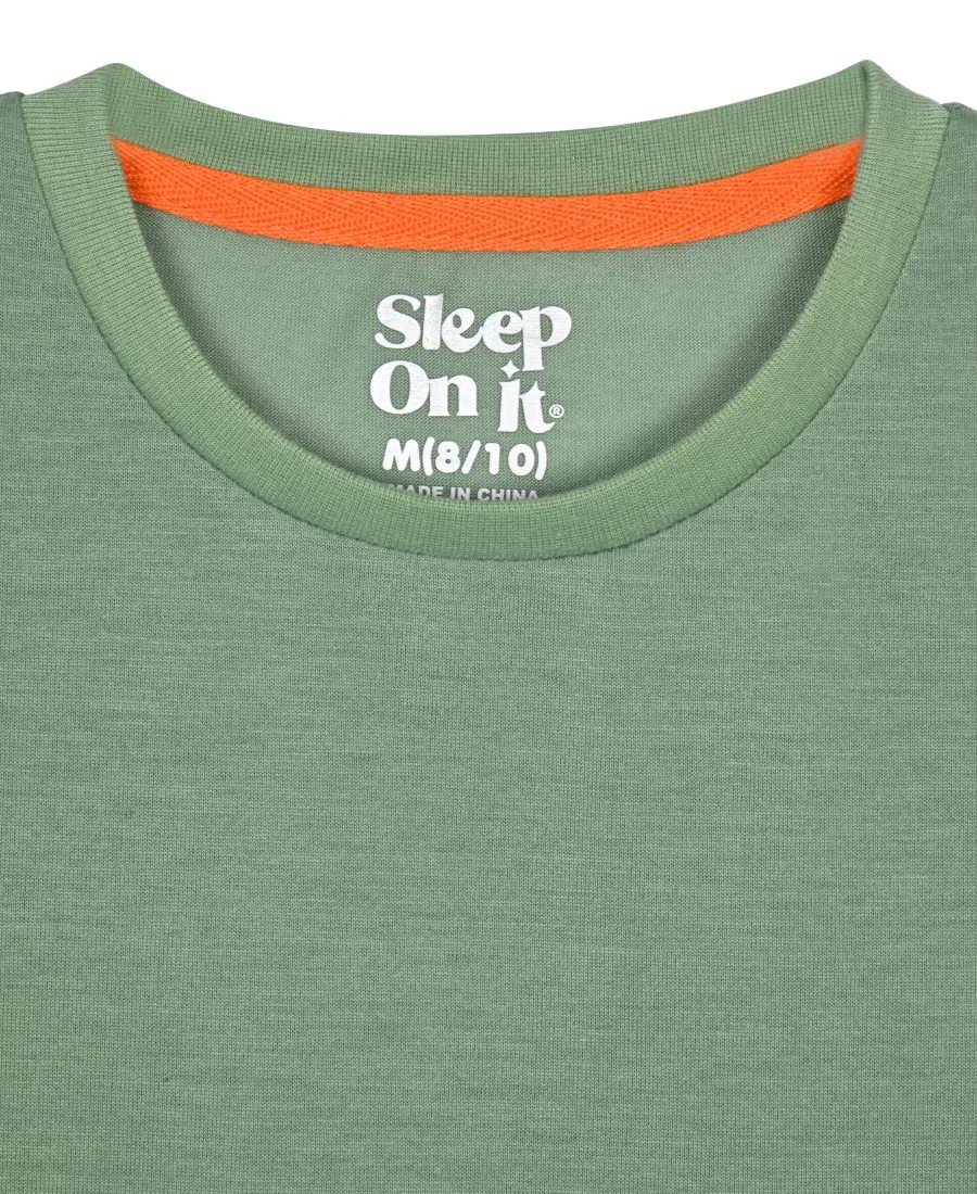Комплект из футболки и шорт с клетчатым принтом Sleep On It, Green — фото 2
