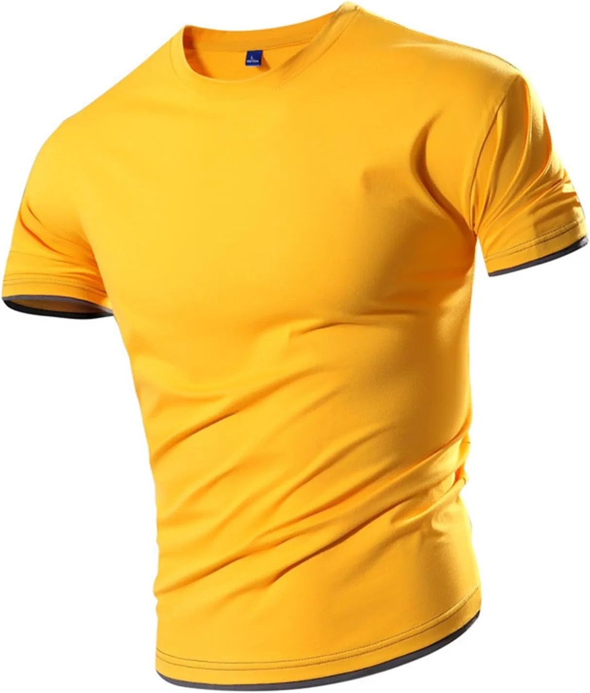 Мужская футболка с цветными блоками и полосками, Yellow