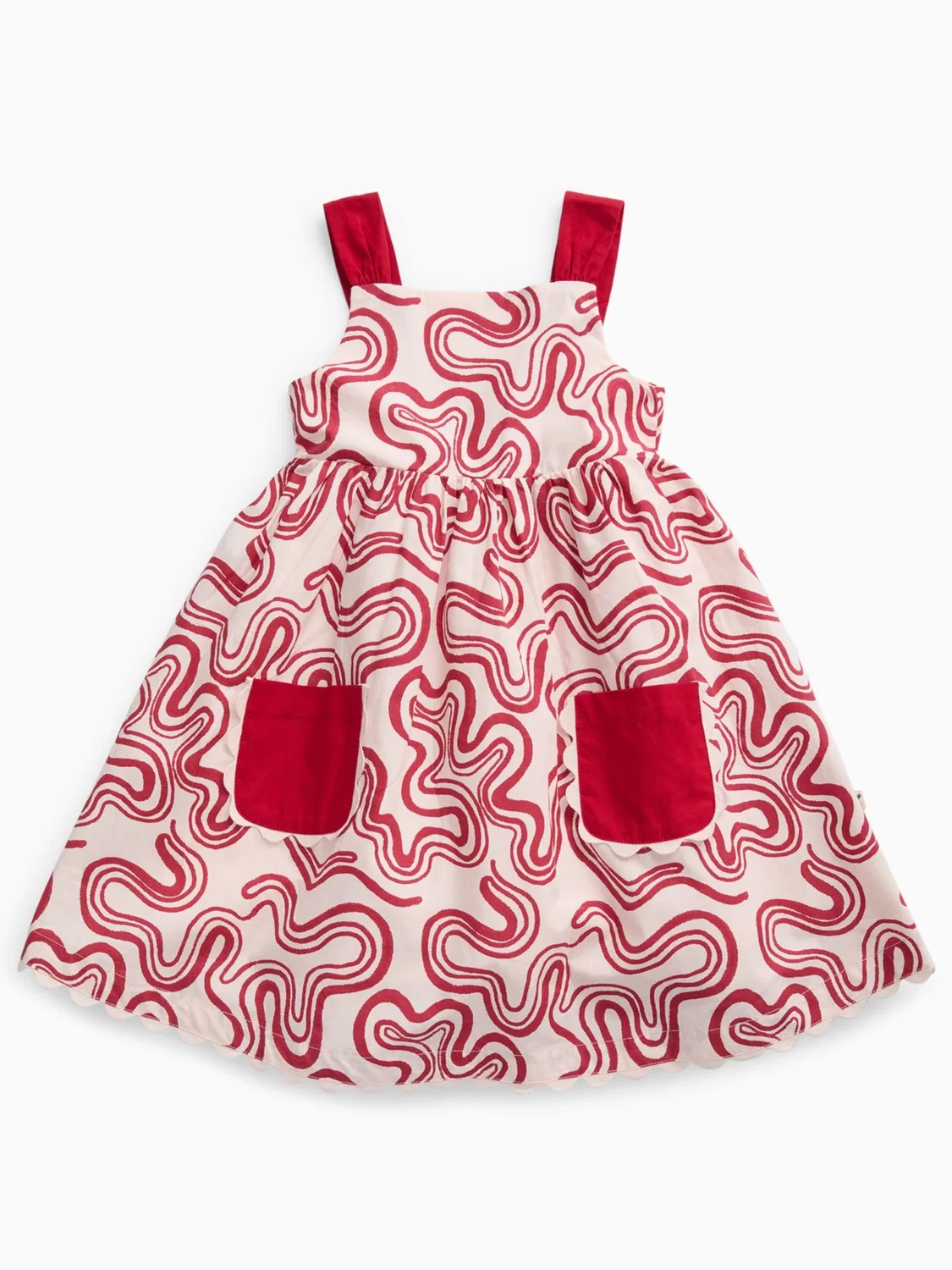 Платье из хлопка KIDLY by MORI Swirl Red Dress, красное — фото 4